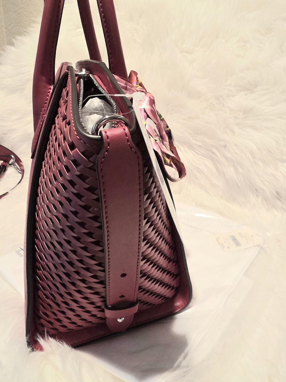 Michael Michael Kors Avril Large Raspberry Satchel Bag & Matching Wallet NWT - Picture 8 of 17